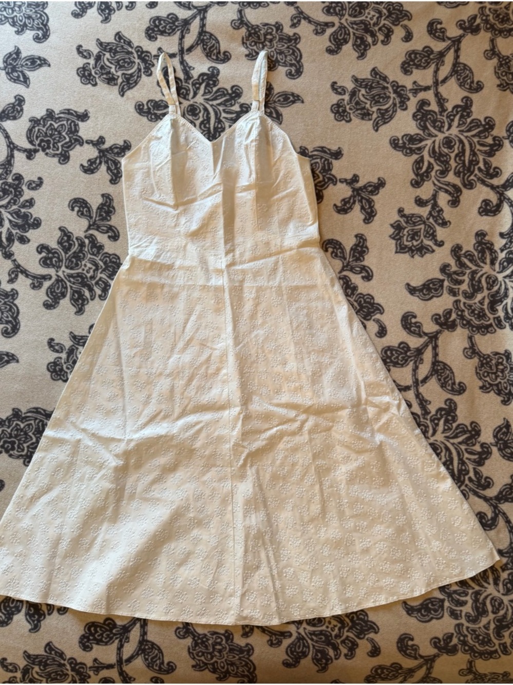White Eyelet A-Line Spaghetti Strap Dress